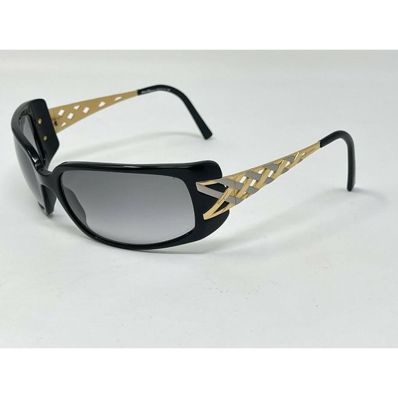 SALVATORE FERRAGAMO VINTAGE SUNGLASSES Black Gold 62 [] 18-120 ITALY main image 6